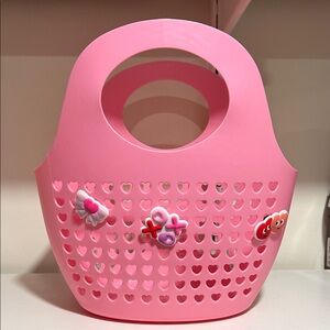 Charming Pink Heart Kids basket